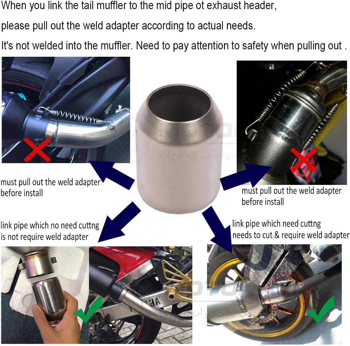 KAJIMOTOR Universal Motorcycle Short Exhaust Muffler Carbon Gobo Slip On w/DB Killer 51mm