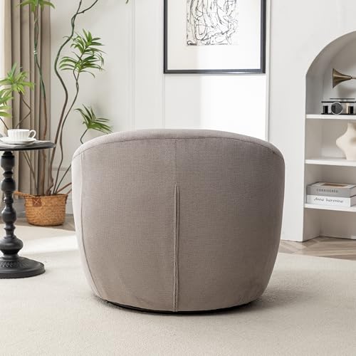360 Swivel Accent Barrel Chair with Storage Ottoman & Headrest