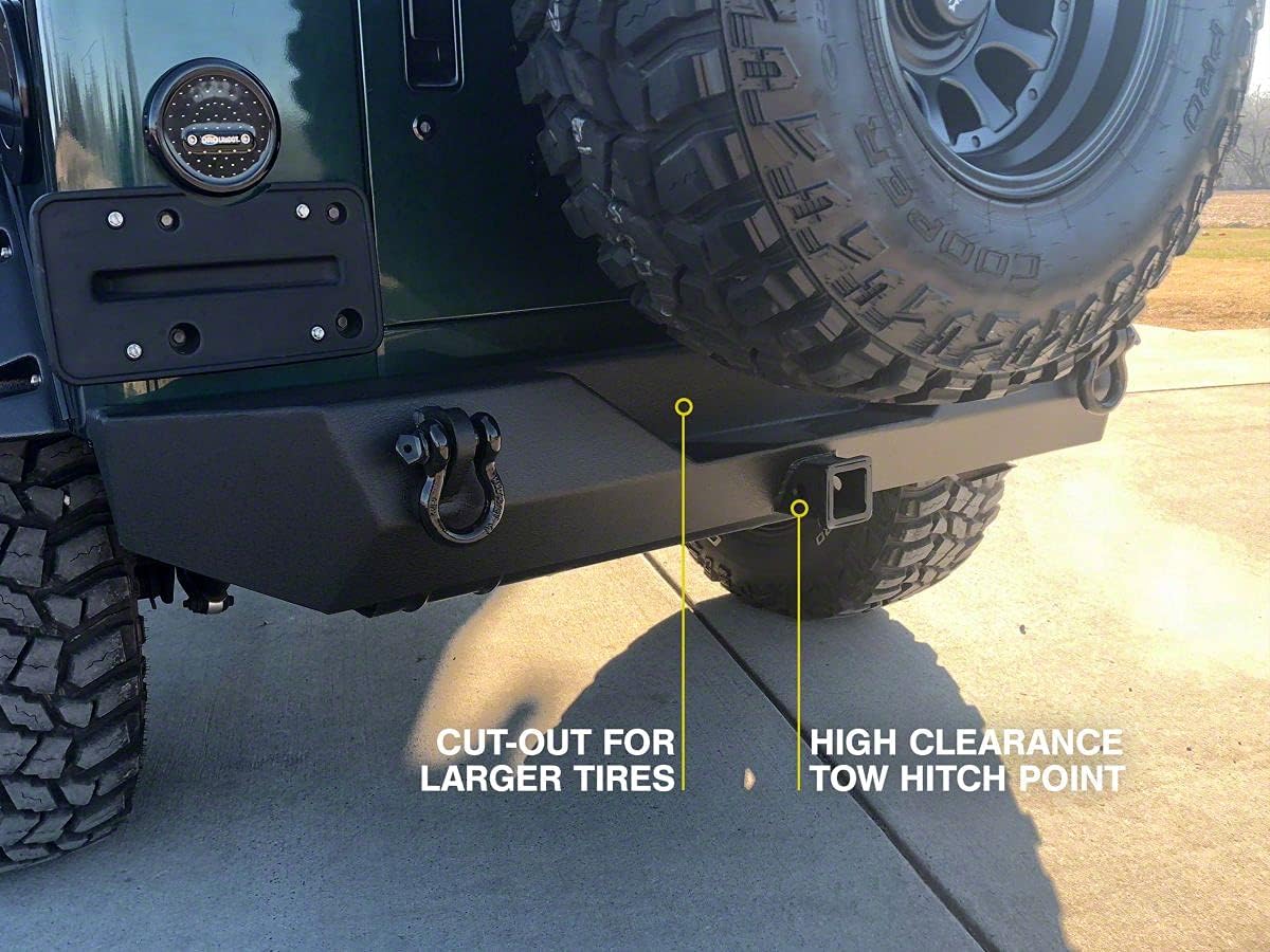 Barricade Trail Force HD Rear Bumper Compatible with 87-06 Jeep Wrangler YJ & TJ