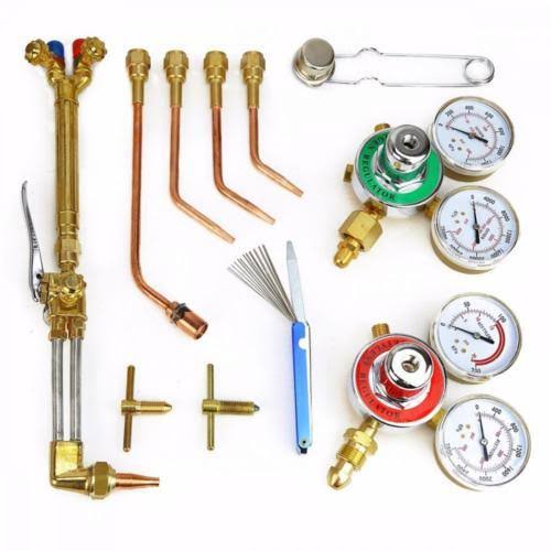 Stark Oxygen Acetylene Welding Cutting Torch Tool Kit with Regulator u0026 Twin Hose Carrying Case, Blue