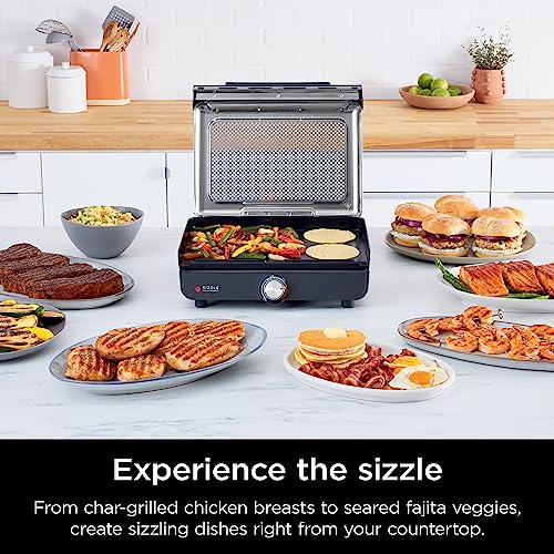Ninja Griddle and Indoor Grill, 14’’, Electric Grill, For Steak, Burgers, Salmon, Veggies, and More, Pancake Griddle, Nonstick, Dishwasher Safe, 500F