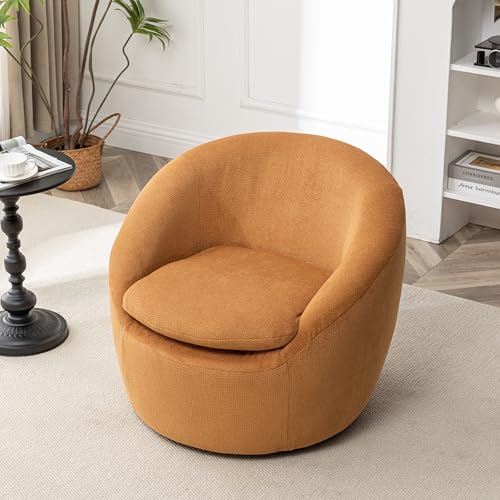 360 Swivel Accent Barrel Chair with Storage Ottoman & Headrest