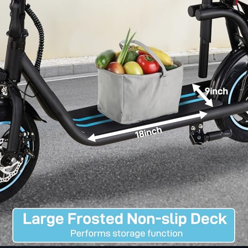 Winado Electric Scooters for Adults, 25Miles Long Range, 15.5MPH Top Speed, Foldable E-Scooter 450W Motor with 12" Pneumatic Tire, Seat, Wide Deck