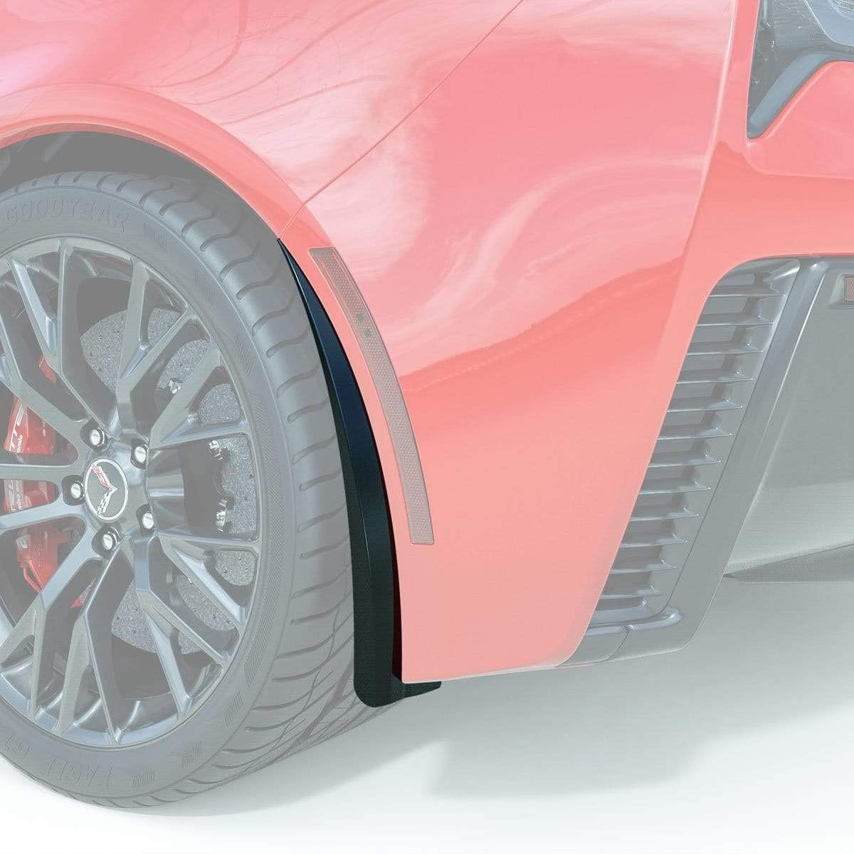 ACS Composite C7 Corvette Stingray Grand Sport Z06 and ZR1 XL Rock Guards/Splash Guards/Mud Flaps (Carbon Flash Black, Front & Rear XL Rock Guards)