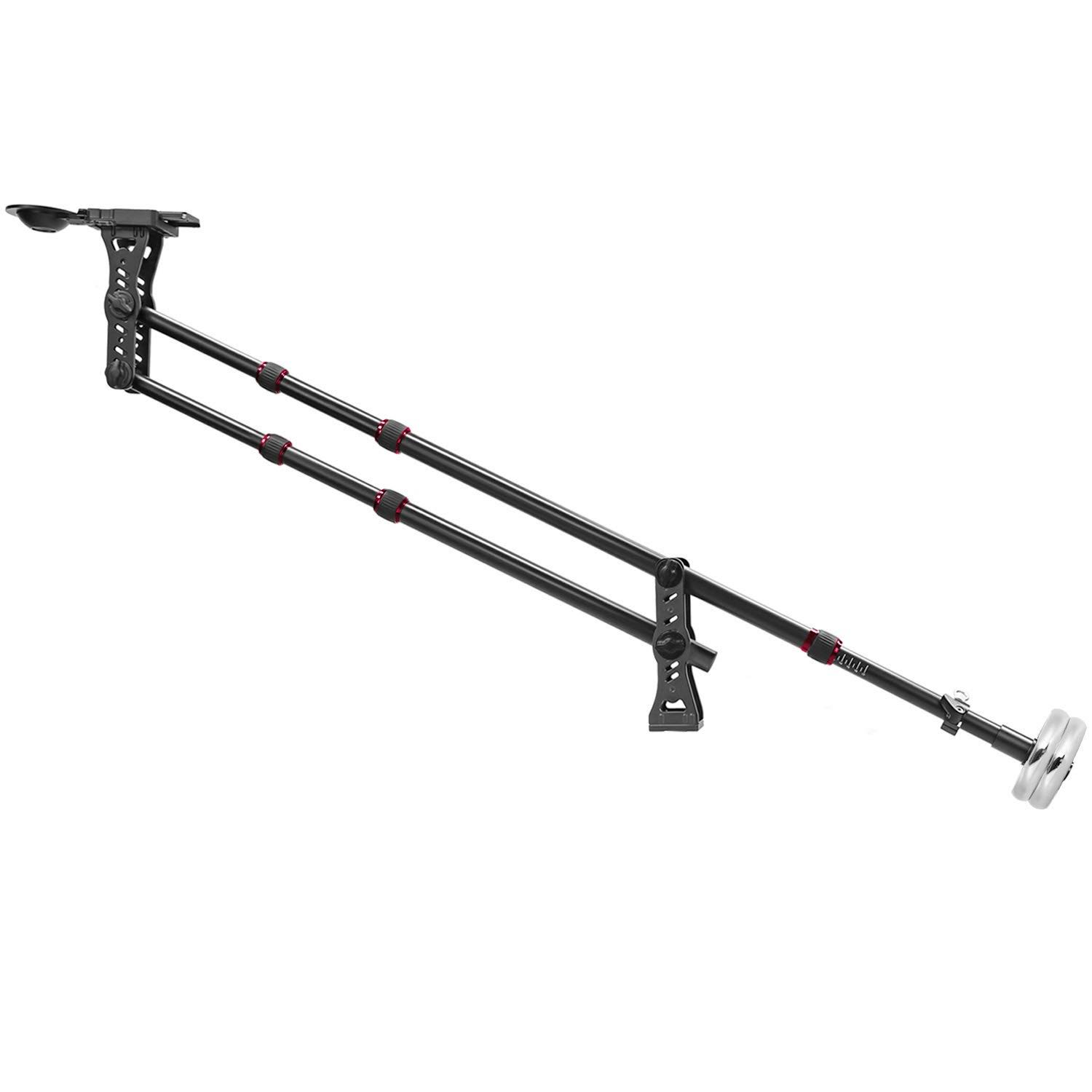 Neewer 70 inches/177 Centimeters Aluminum Alloy Jib Arm Camera Crane with 360 Degree Pan Ball Head, Counter Weight, 1/4 and 3/8-