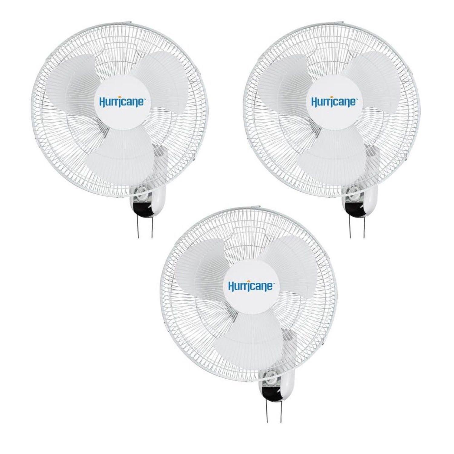 Hurricane Fans Classic 16x22 Wall Mount Oscillating Fan, 3 Count