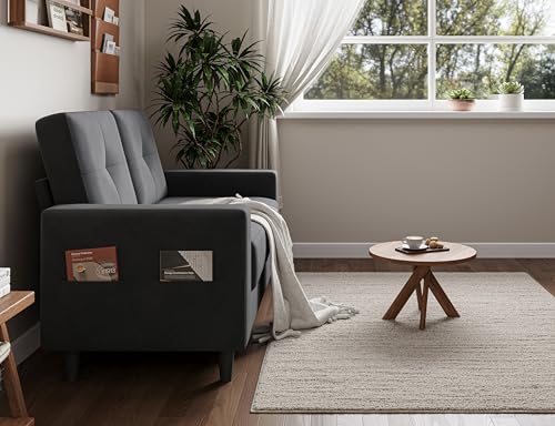 Txtin's Loveseat Sofa 53" Small Couches for Small Spaces 2 Seater Mini Couch for Bedroom Comfy Modern Love Seat for Apartment Office Living Room Brown