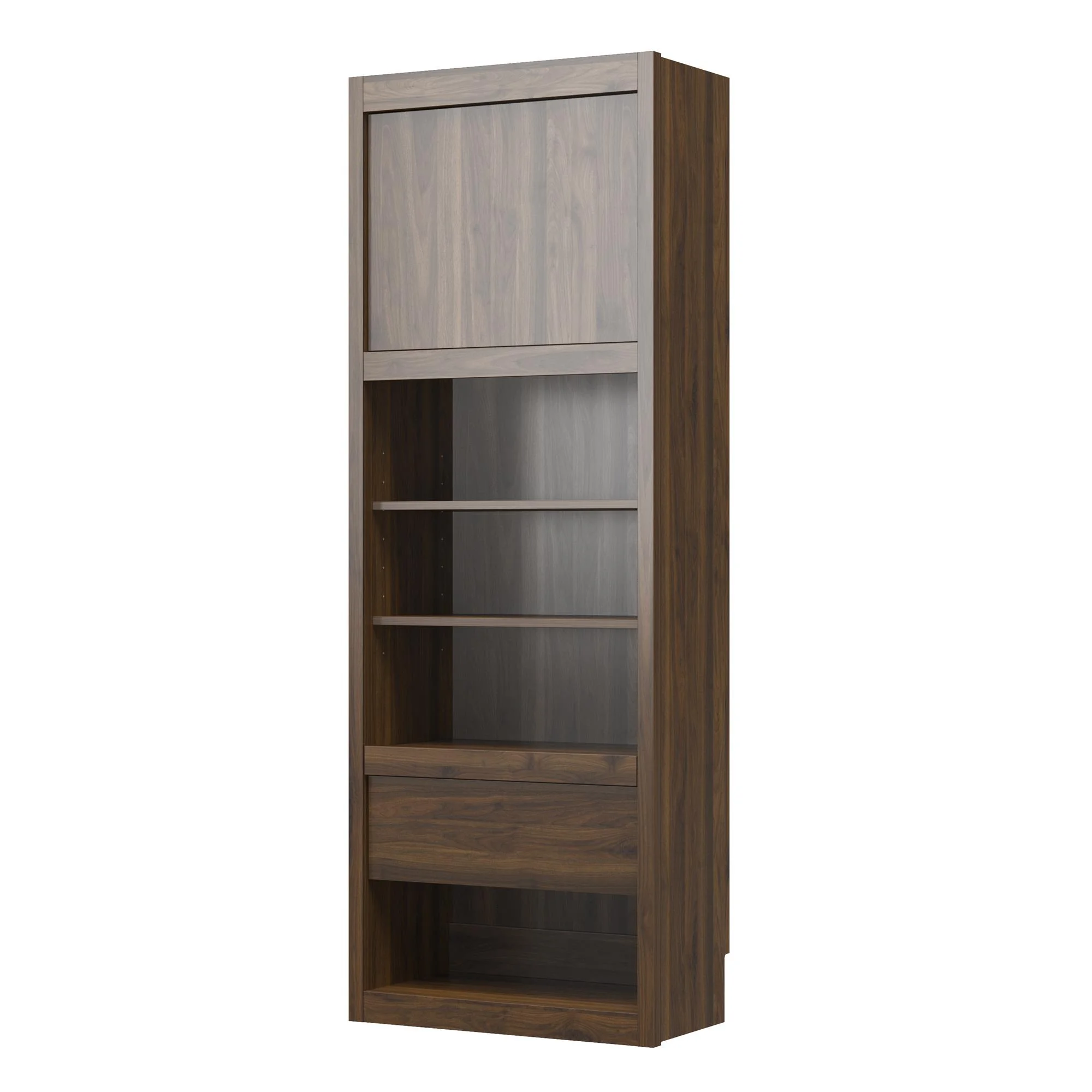 Signature Sleep Single Side Cabinet for Murphy Wall Beds in Walnut