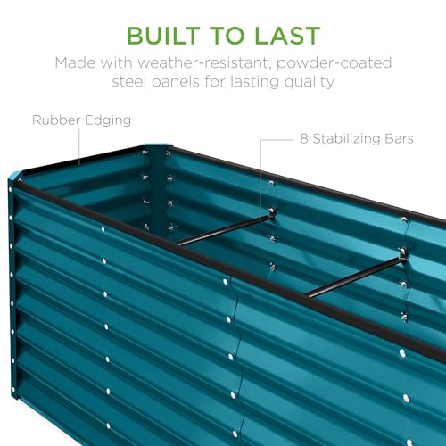 Best Choice Products 8x4x2ft Outdoor Metal Raised Garden Bed, Deep Root Planter Box for Vegetables, Flowers, Herbs