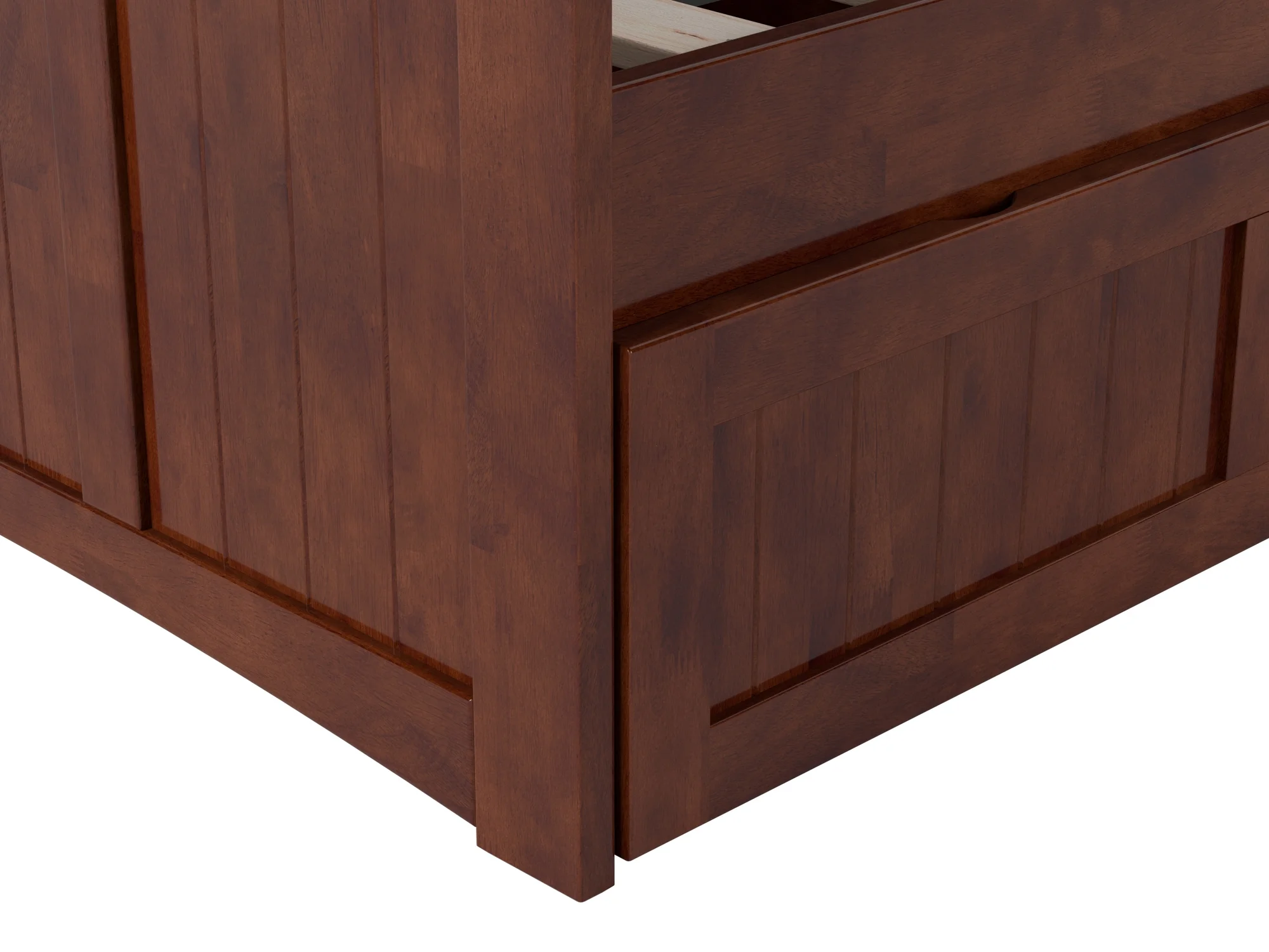 AFI Nantucket Wood Twin Size Daybed Frame with 2 Storage Drawers Walnut