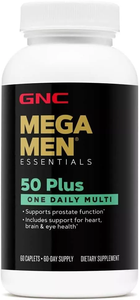 GNC Mega Men 50 Plus One Daily Multivitamin for Heart Brain & Eye Health 60 Caps - Kansas Nuitrition - HNZSDS