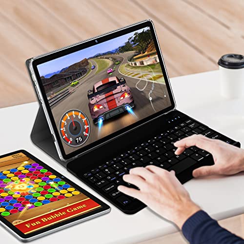 Tablet 10.1 Inch 128 Storage+1TB Expand 2 in 1 Android Tablets, Tablet with Keyboard Case Mouse, 5G Dual WiFi, GPS, Octa Core, HD Touchscreen