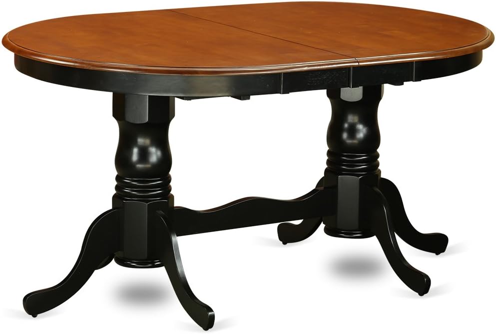 East West Furniture PLNI7-BCH-W 7 Piece Dining Set Consist of an Oval Dining Room Table with Butterfly Leaf and 6 Wood Seat Chairs, 42x78 Inch