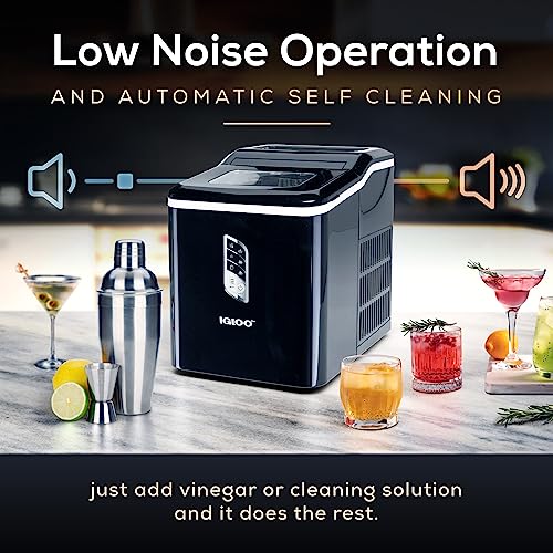 Igloo Electric Countertop Ice Maker Machine - Automatic and Portable - 33 Pounds in 24 Hours - Icecube Maker - Plastic Scoop and Basket