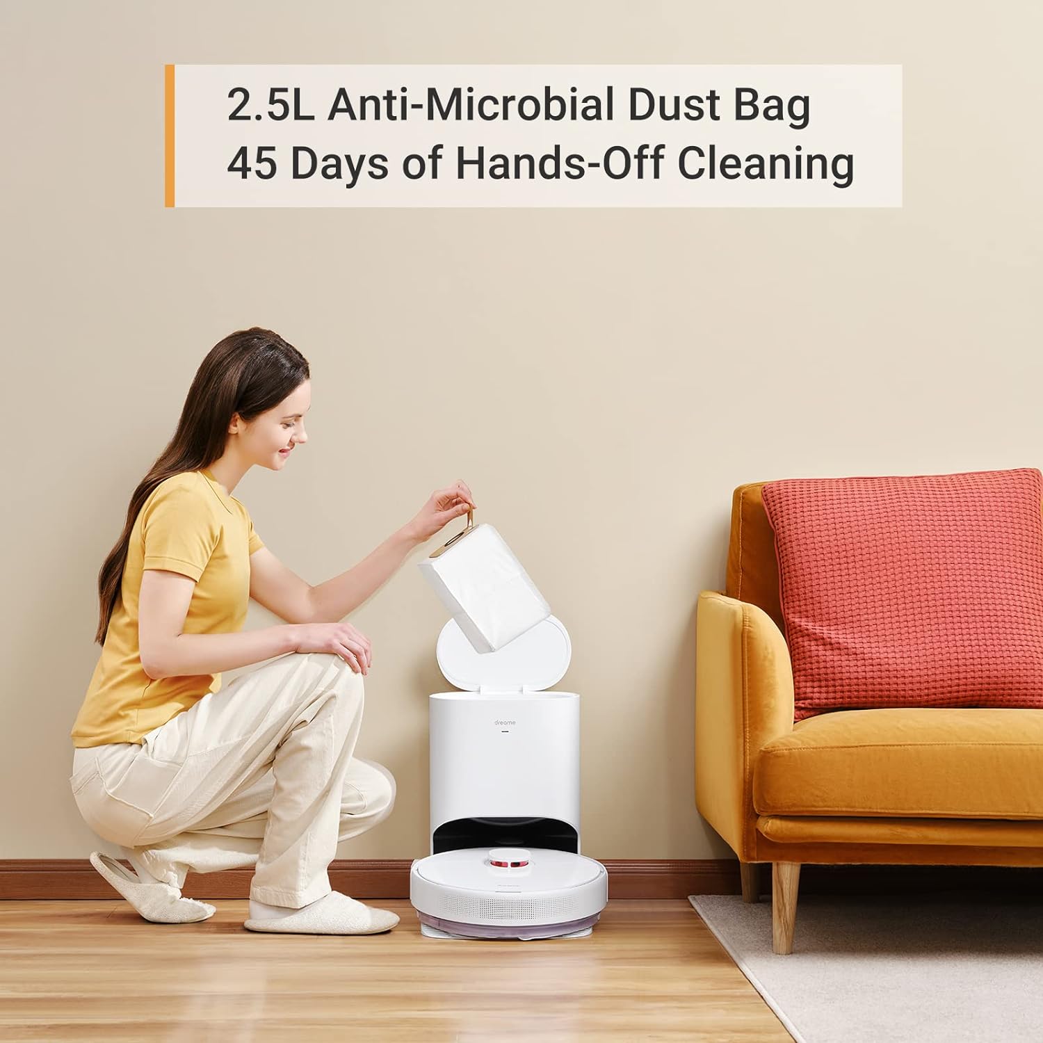 dreame D10 Plus Robot Vacuum and Mop with Self-Emptying Base for 45 Days of Cleaning