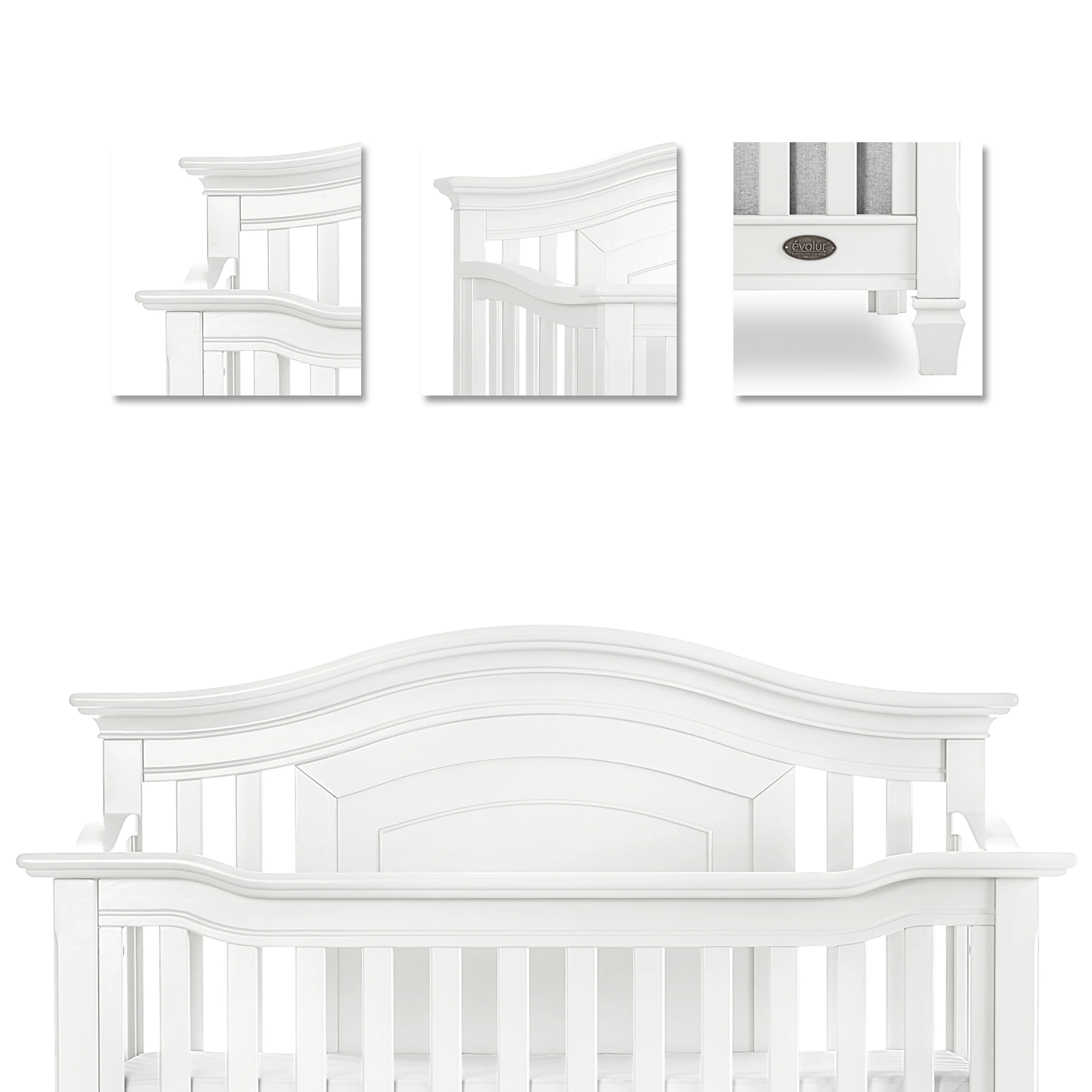 Evolur Fairbanks 5-in-1 Convertible Crib White - Radiant Selections