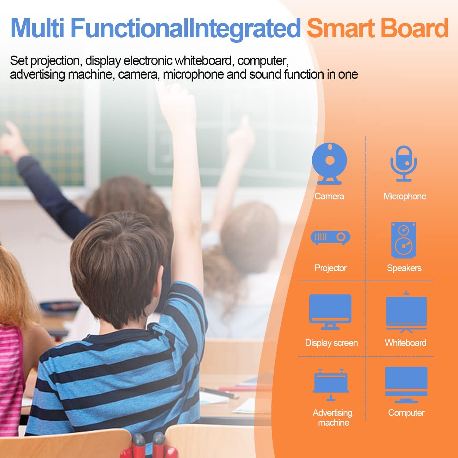 Smart Board Collaboration Hub, JYXOIHUB 55 Inch 4K UHD Digital Electronic Whiteboard Built in Dual OS for Classroom and Business