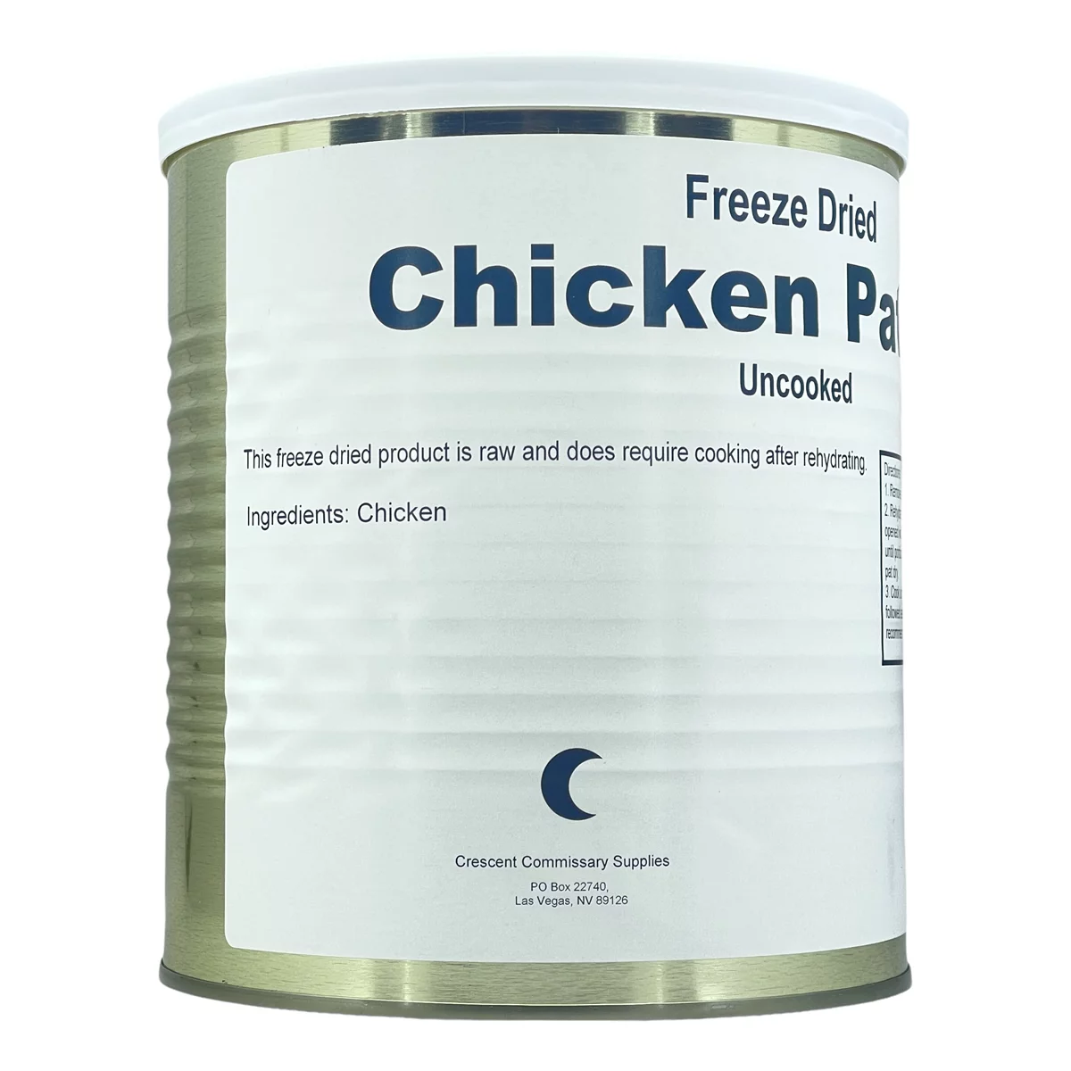 Military Surplus Uncooked Raw Freeze Dried Chicken Patties Emergency Preparedness Kit | Survival & Emergency Food | 6 Cans Per Case