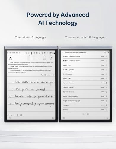 AINOTE Air 2, 8.2" AI E Ink Tablet, Smart Paper Note-Taking Tablet with Stylus & Adjustable Light, ChatGPT-Powered Multi-Language Transcription