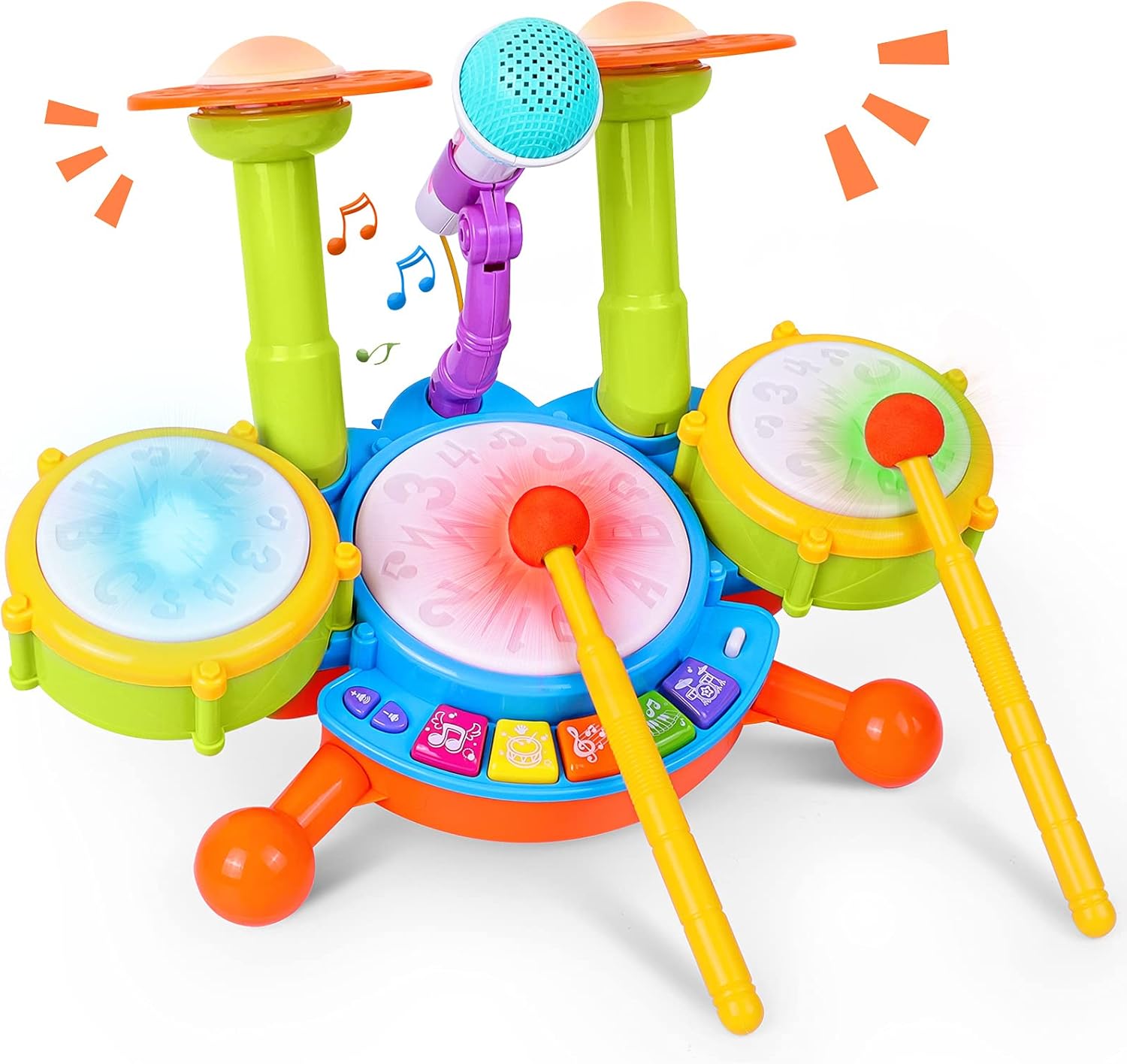 Rabing Baby Musical Instruments Toys, 5 in 1 Toddler Drum & Piano Set