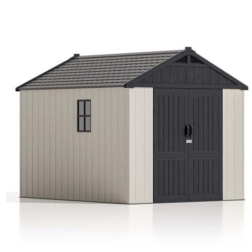 Patiowell 6x4 FT Plastic Outdoor Storage Shed, Resin Shed Perfect to Store Patio Furniture, GardenTools Bike Accessories, Beach Chairs and Lawn Mower
