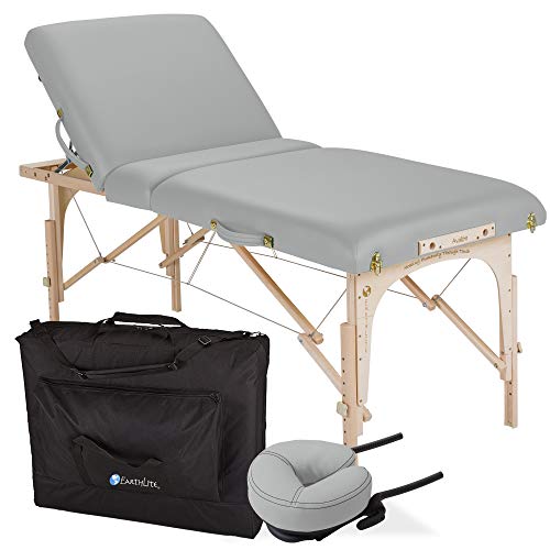 EARTHLITE Portable Massage Table Package AVALON – Reiki Endplate, Premium Flex-Rest Face Cradle & Strata Cushion, Carry Case (30”x73”)