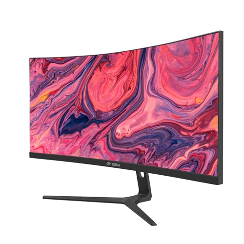 CRUA 30Inch Ultrawide Curved Monitor, 21:9 WFHD(2560x1080P) VA Computer Monitor, 120% sRGB 100HZ 1500R PC Monitors Support FreeSync, Wall-Mounted