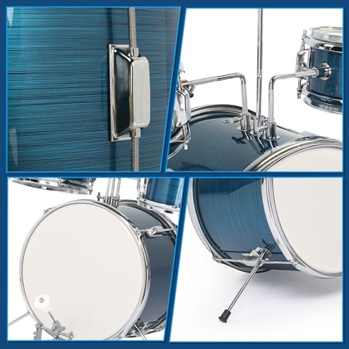 Ktaxon 5-Piece Complete Junior Drums Set, 14 Inch Beginners Drum Kit with Throne Stool, Pedal & Drumsticks, Kids Drums Musical Instruments W/Cymbal