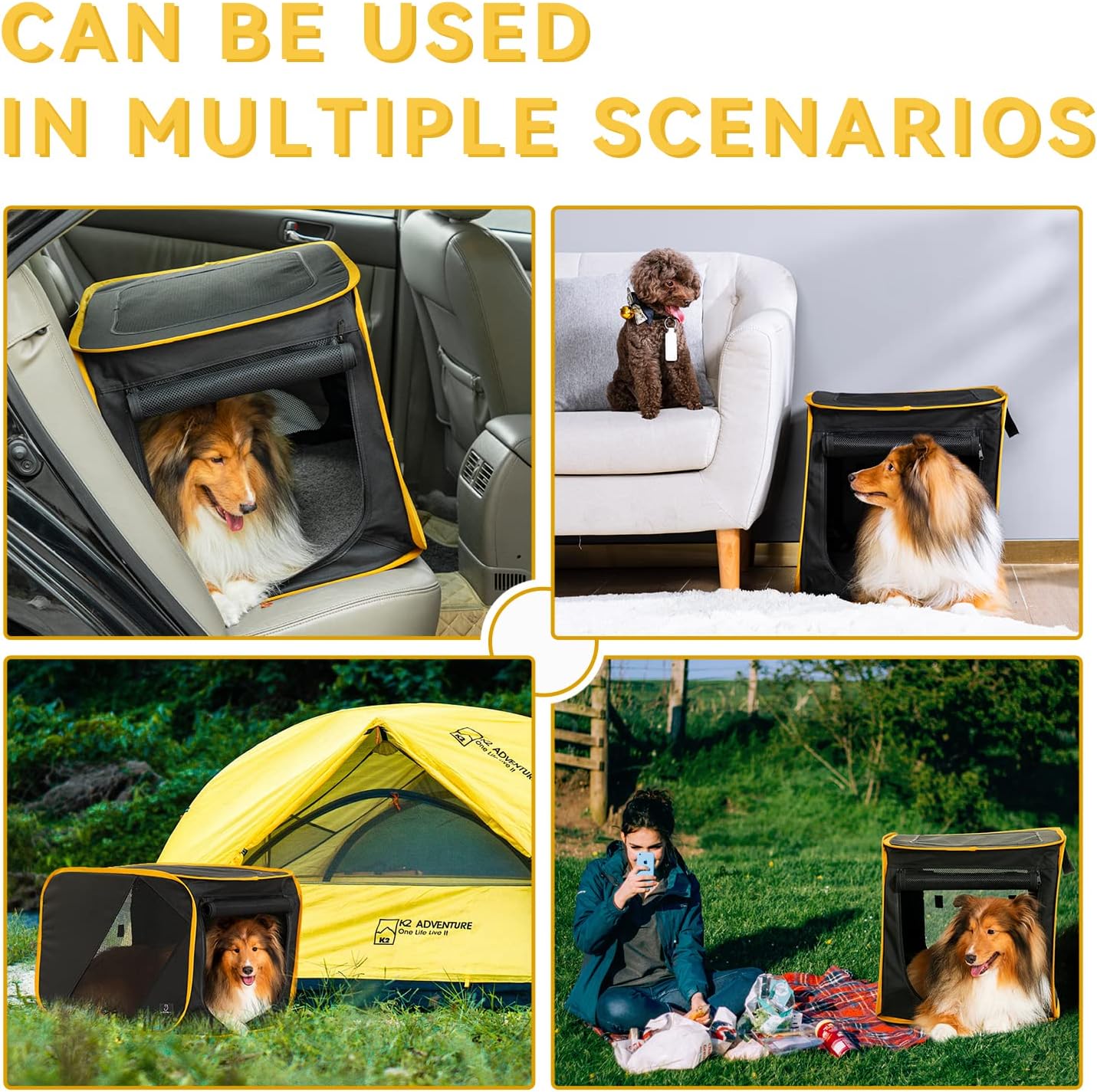 A4Pet 27" Pet Car Travel Crates Carrier for Medium Dog, Puppy and Cats
