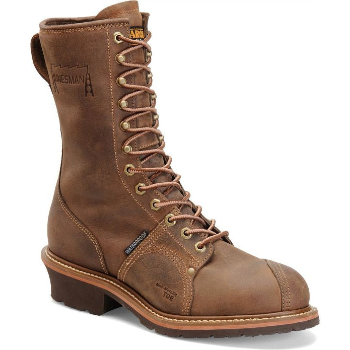 Carolina Men’s Linesman 10″ Soft Toe WP Slip Resist Work Boot -Brown- CA904