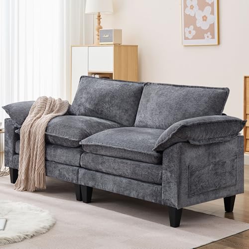 Loveseat Sofa for Living Room, 83" Cloud Loveseat Sofa, Chenille Fabric Sofa Couch with Double Cushion