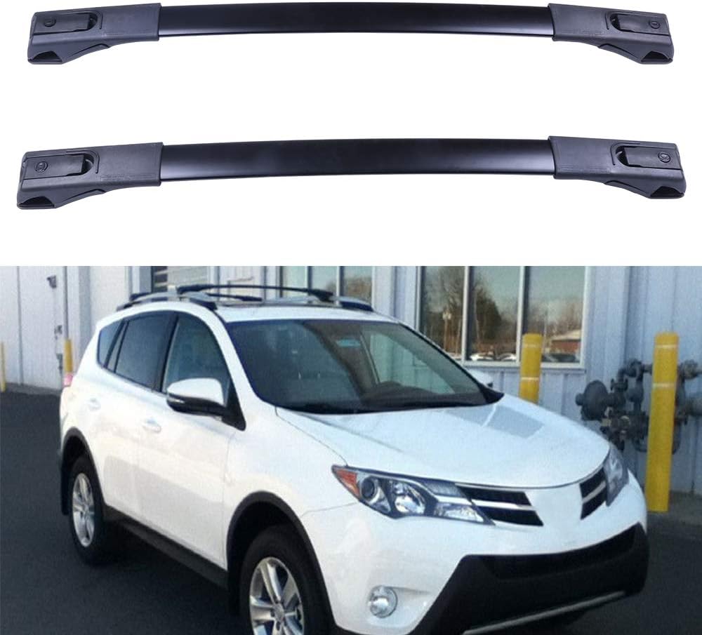 AZHZ Roof Rack Cross Bars Cargo Bars Roof Rack Fit for RAV4 2013 2014 2015 2016 2017 2018 Black -100LBS Load Capacity Pack of 2