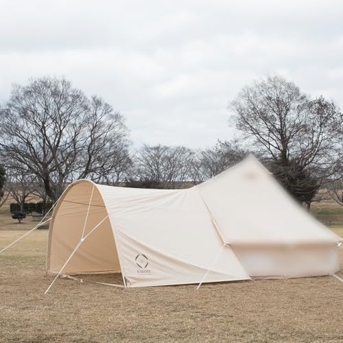 S'more Canvas Bell & Teepee Camping Tent, Water Resistant, Hot Tent with Stove Jack, 4 Season Outdoor Glamping Tent