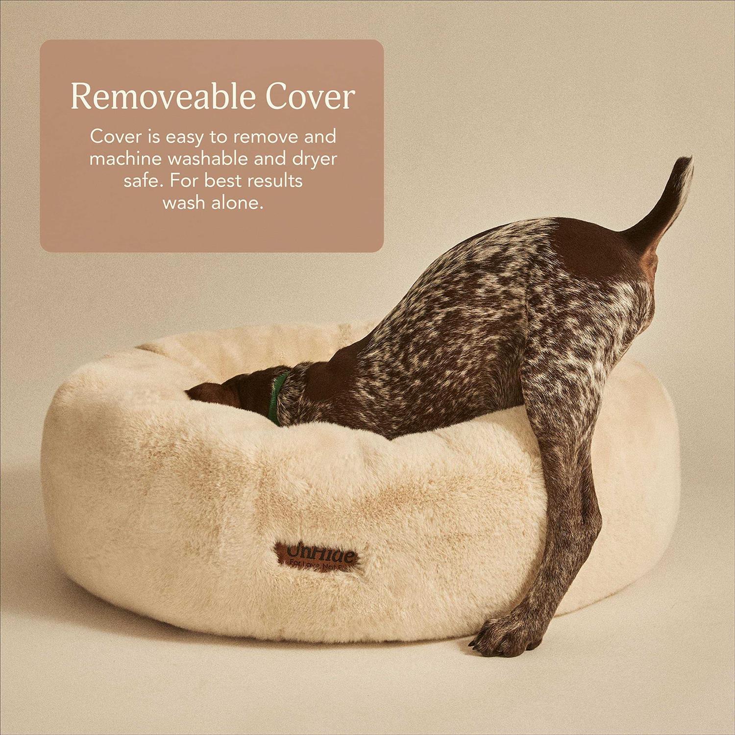 UnHide Floof Pet Bed Extra Soft Dog Bed Removable Faux Fur Cover - Pet Supplies online store