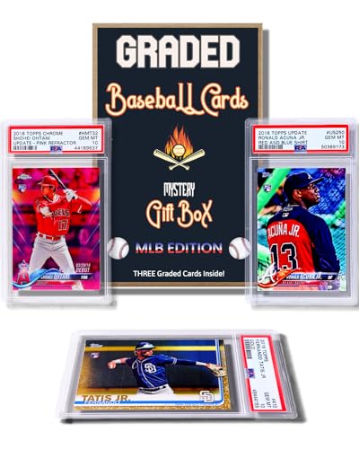Three Graded Baseball Cards Gift Box: MLB Edition │Three Premium PSA/BGS Graded 10