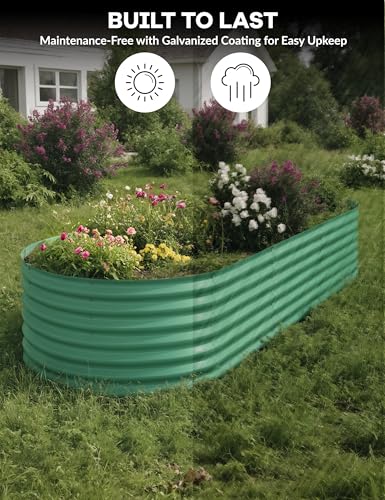 10x4x1.5ft Raised Garden Bed,Galvanized Raised Planter Boxes Outdoor with Easy Assembly, Large Garden Bed for Vegetables, Fruits, Flower