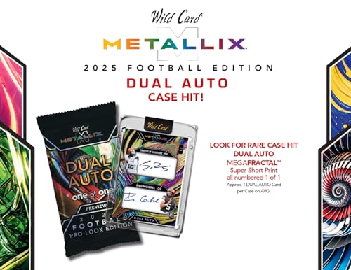 2025 Wild Card Metallix Pro-Look Football Hobby Trading Card Box (6 Encased AUTOGRAPHED Cards Per Box)