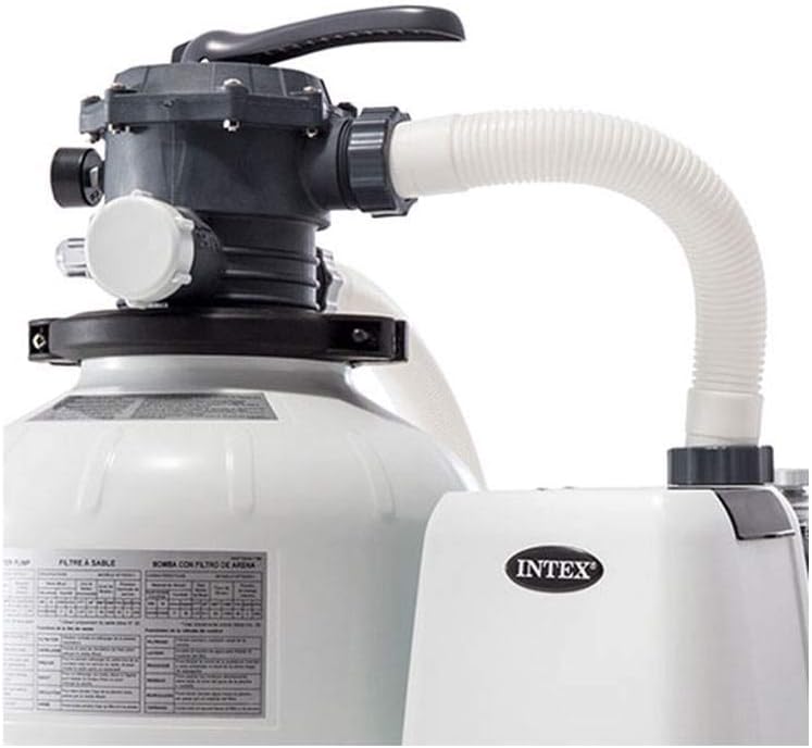 INTEX Above Ground Swimming Pool Krystal Clear Salt Chlorine Generator System with Control Panel & 2800 GPH Sand Filter Pump with Automatic Timer Set