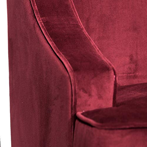 HomePop Velvet Swoop Arm Accent Chair, Suri Blue