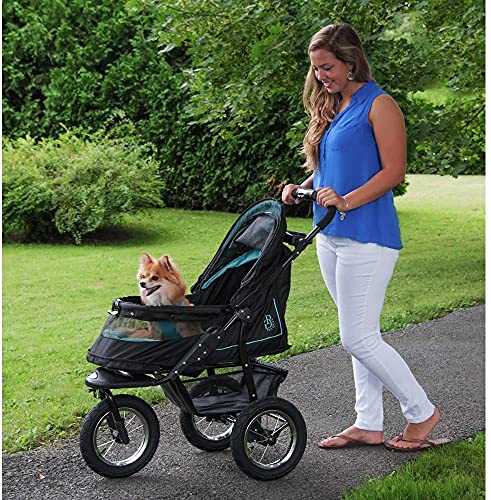 Pet Gear No-Zip NV Pet Stroller for Cats/Dogs, Zipperless Entry, Easy One-Hand Fold, Gel-Filled Tires, Plush Pad + Weather Cover Included, 3 colors
