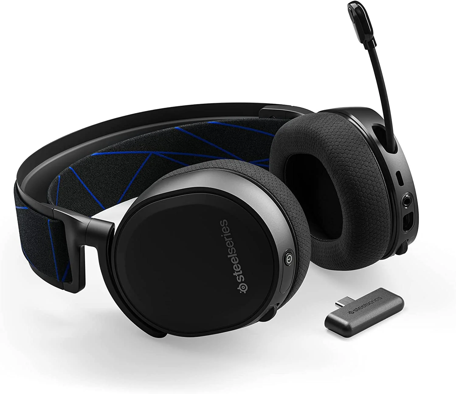 SteelSeries Arctis 7P - Headset - full size - 2.4 GHz - wireless - USB-C - black - for Google Stadia; Nintendo Switch; Sony PlayStation 4