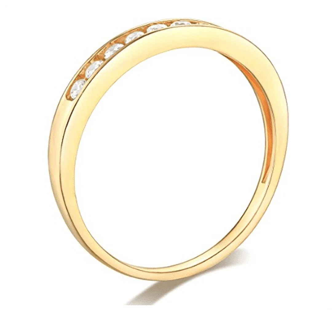 2.10 Ct Round Cut Real 14K Yellow Gold Engagement Wedding Ring Set Matching Band