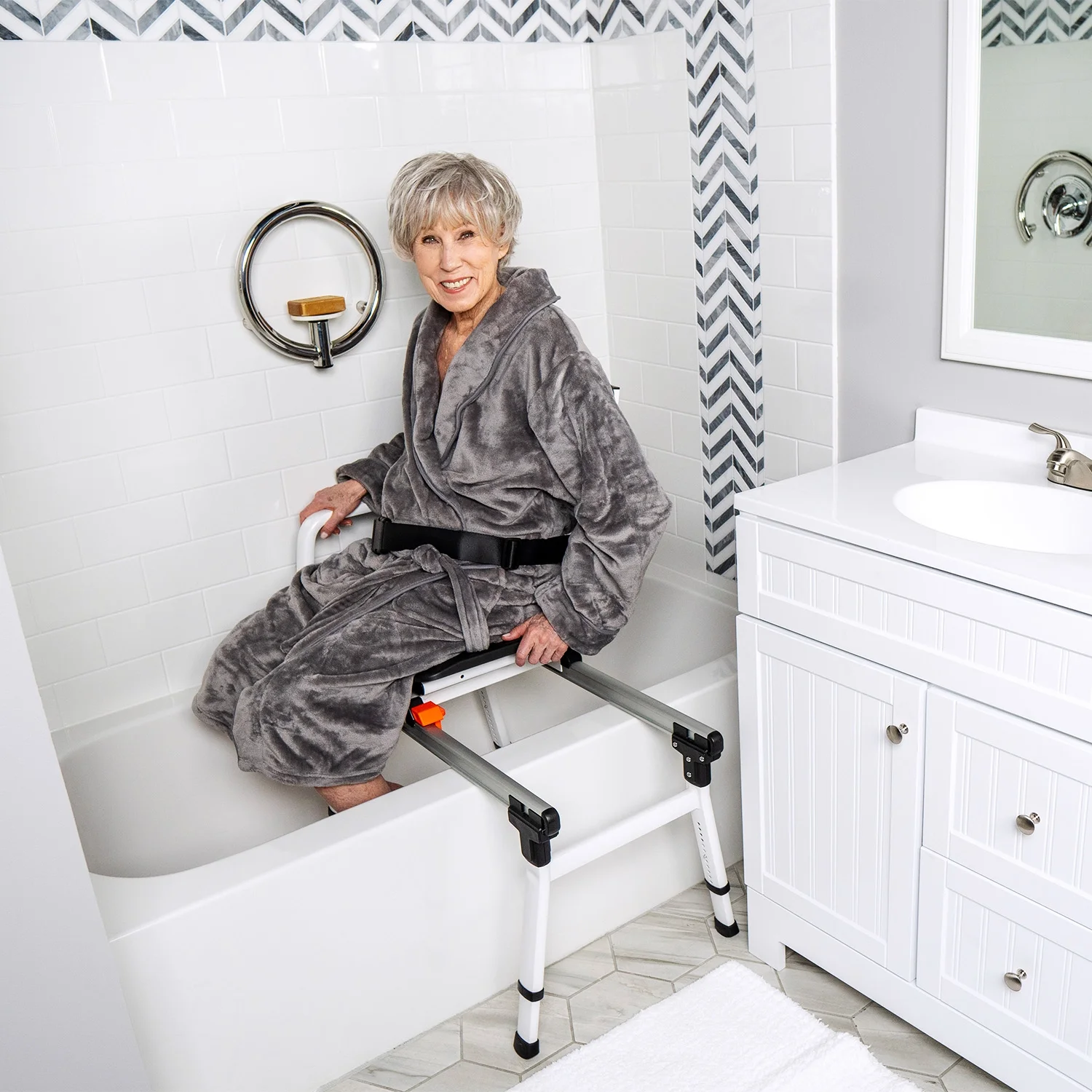 ShowerGlyde Model SG3 Sliding Shower Transfer Bench with Swivel Seat - Radiant Selections