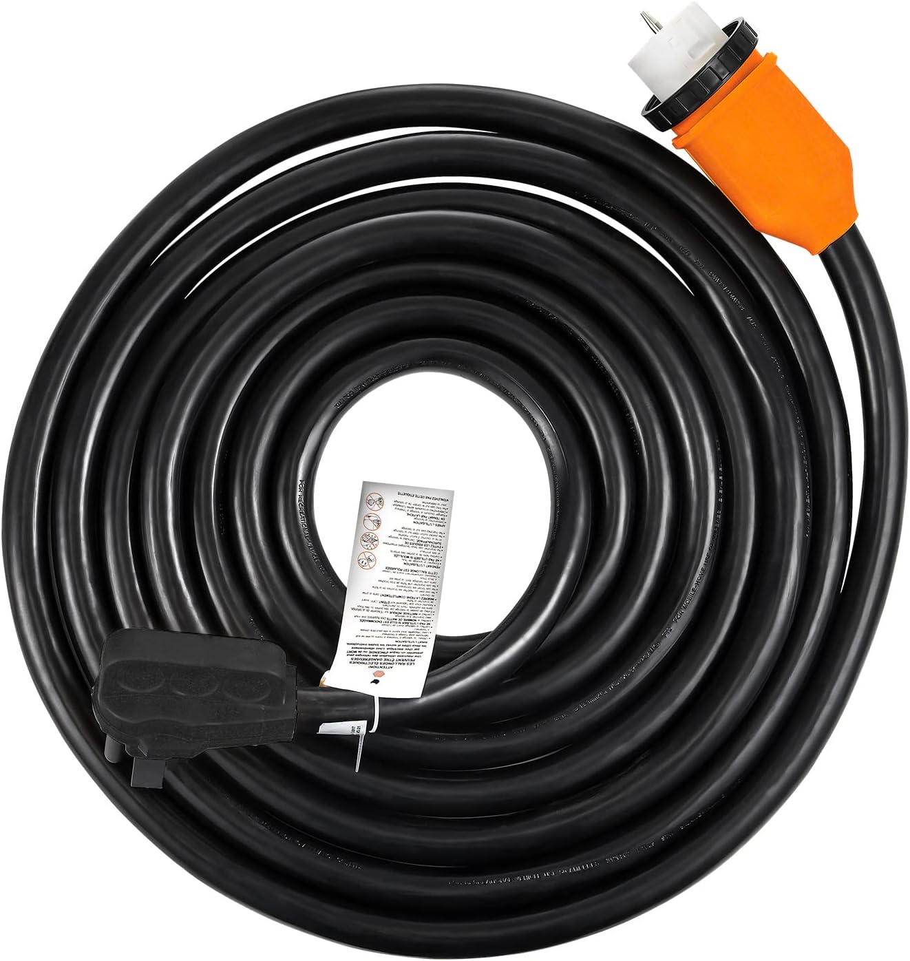 VEVOR Generator Cord, 15' Generator Power Cord w/ Plug in & Out Pin of Inlet Box Side, 50AMP SS2-50R/CS6375 Style Inlets Cable