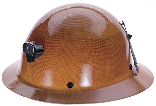 MSA Skullgard Full Brim Hard Hat with Suspension, Lamp Bracket and Cord Holder Phenolic Resin, Radiant Heat Loads up to 350F