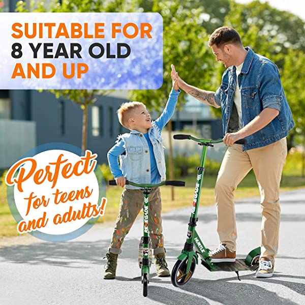 Hurtle Scooter &ndash; Scooter for Teenager &ndash; Kick Scooter &ndash; 2 Wheel Scooter with Adjustable T-Bar Handlebar &ndash