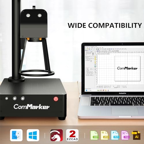 ComMarker US Stock B4 60 W JPT Mopa Fiber Laser Engraving Machine,Support Lightburn Laser Engraver with 2Lens