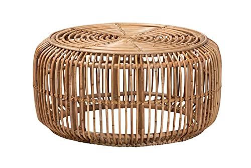 Baxton Studio Aliane Modern Bohemian Natural Brown Antique Rattan Coffee Table Brown/Rattan