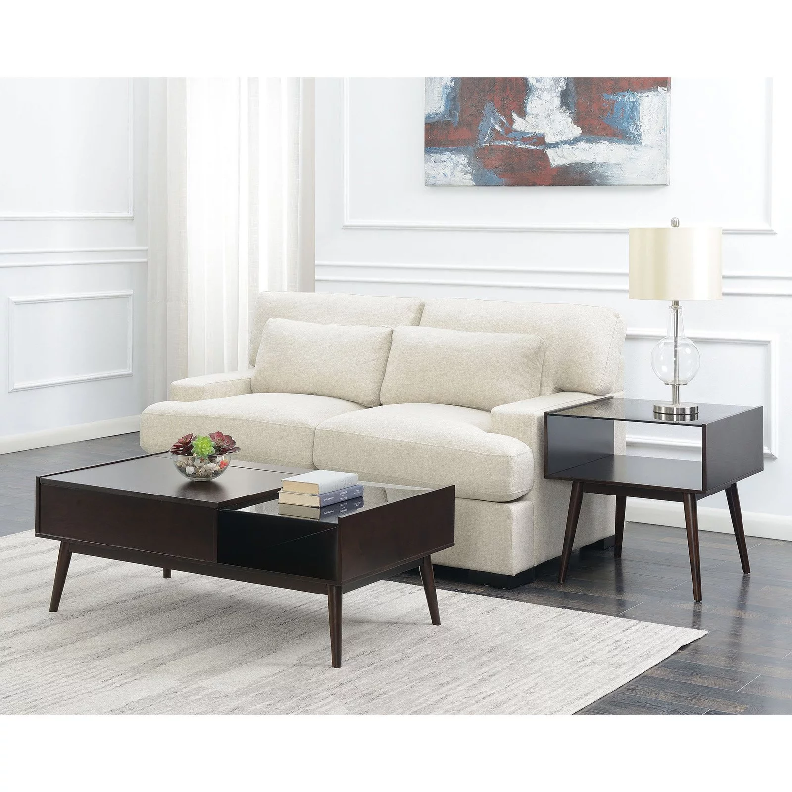 Picket House Morgan Mid-Century Lift-Top Coffee Table in Espresso