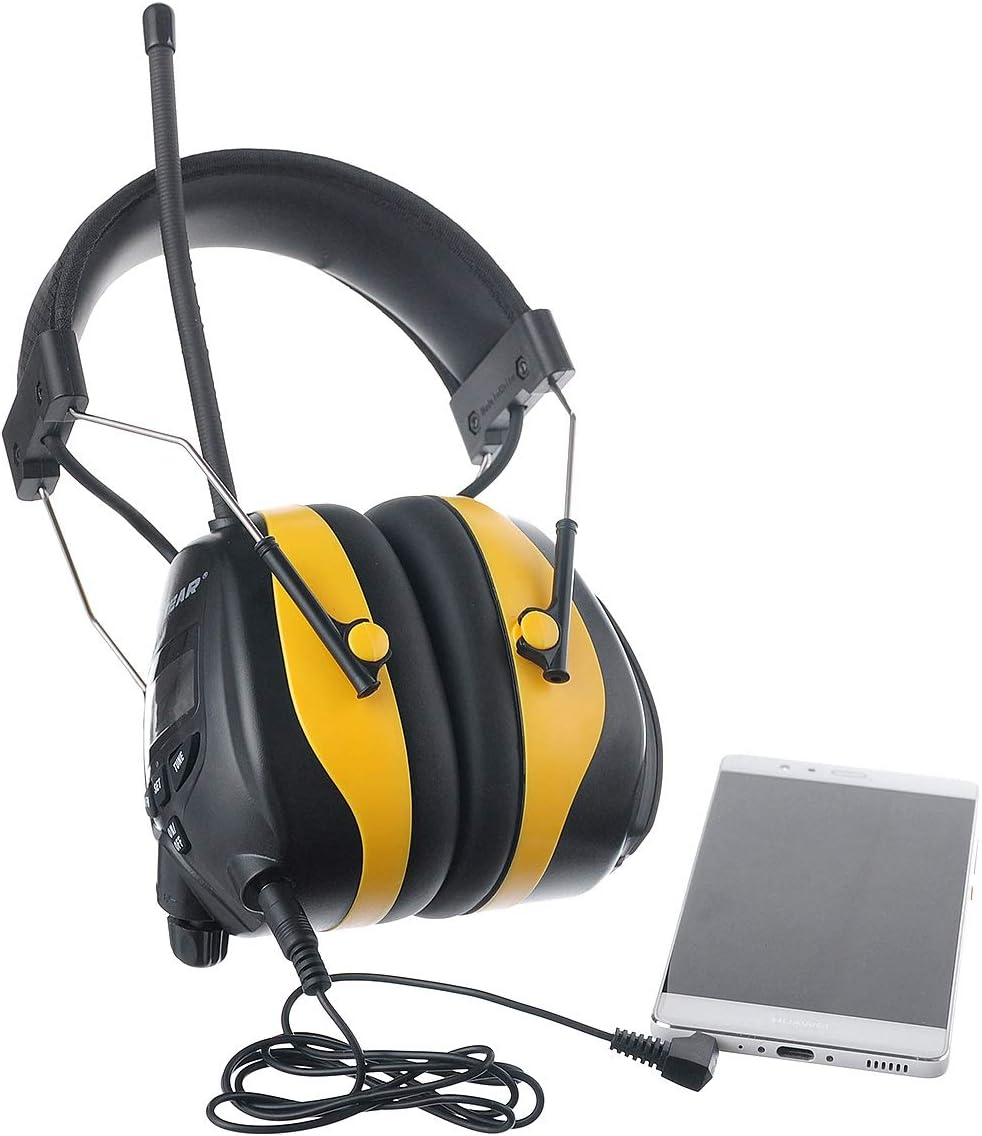 PROTEAR Digital AM FM Radio Headphones, 25dB NRR Ear Protection Safety Ear Muffs